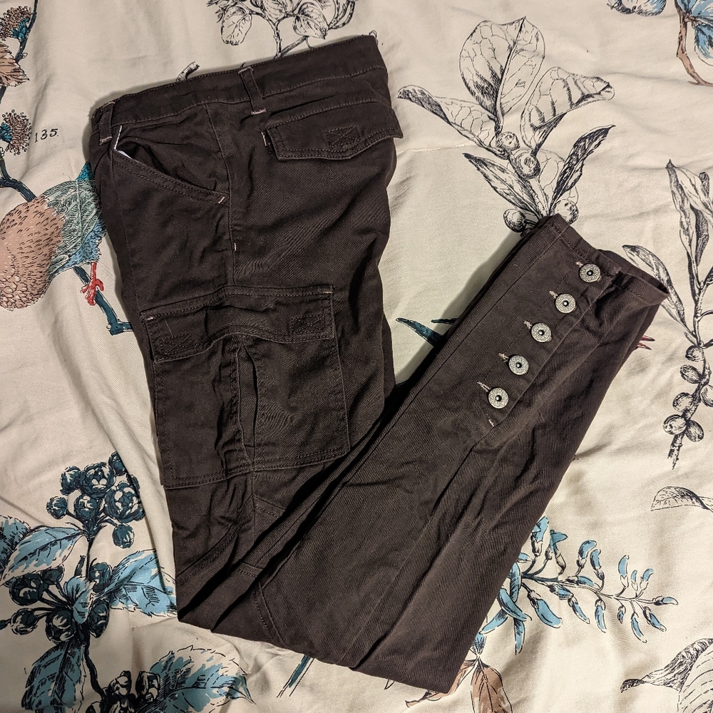 Brown Cargo Skinny Pants, LIKE NEW